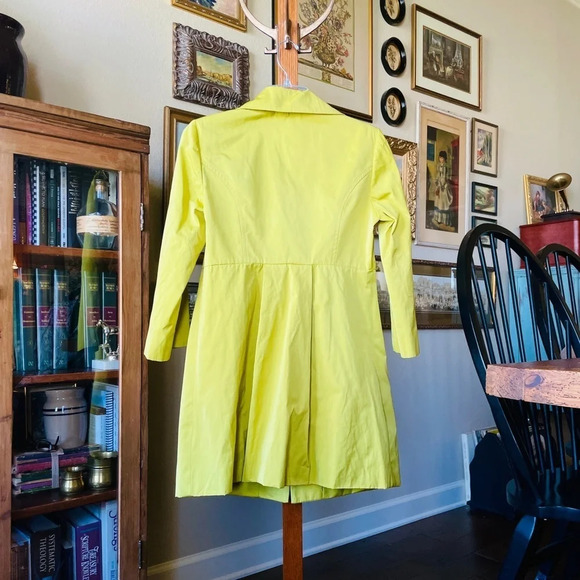 Pinko Italian Spring jacket 3/4 sleeve lime green/yellow SZ 8 - Picture 3 of 8